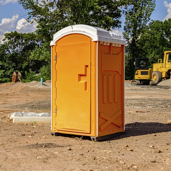 how often are the portable restrooms cleaned and serviced during a rental period in Forest Lake